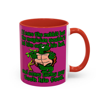 turtle race - Accent Mug (pink)