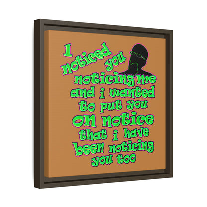 noticed you noticing - framed canvas art (light brown)