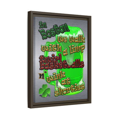 celtics logo - framed canvas art (brushed nickel)