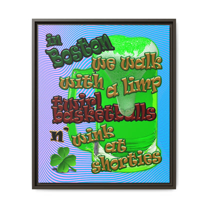 celtics logo - framed canvas art (light blue-purple wave)