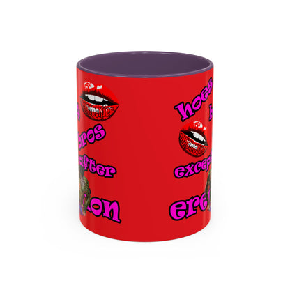 hoes b4 bros - Accent Mug (red)