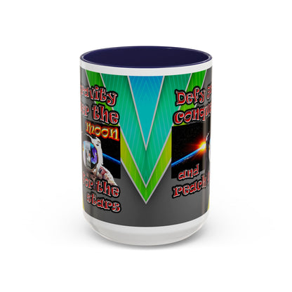 defy conquer reach - Accent Mug (rainbow split)