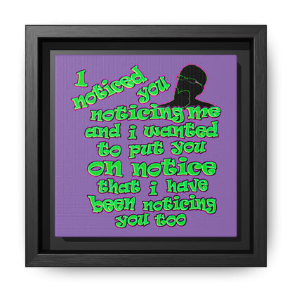 noticed you noticing - framed canvas art (light purple)