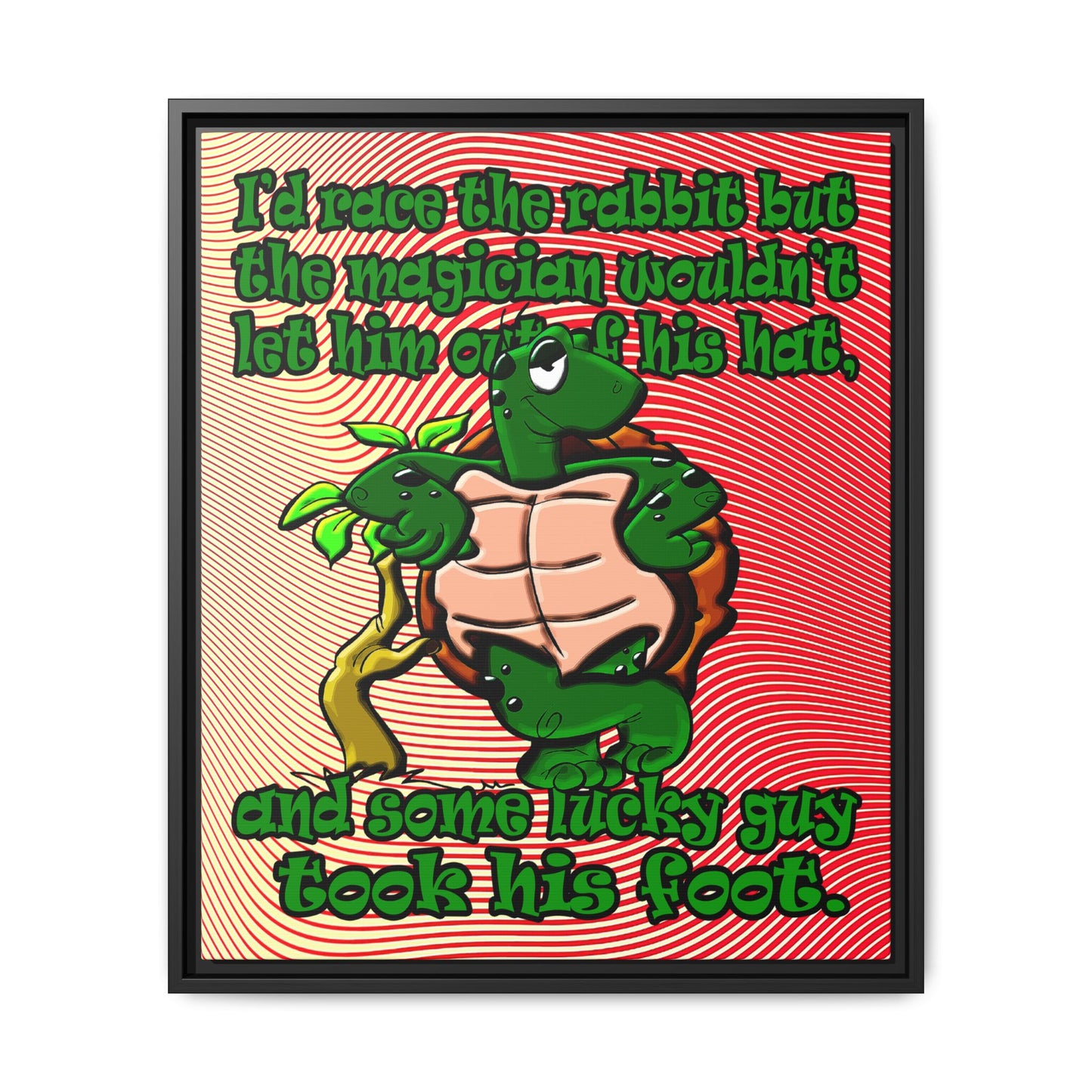 turtle race - framed canvas art (yellow-orange wave)