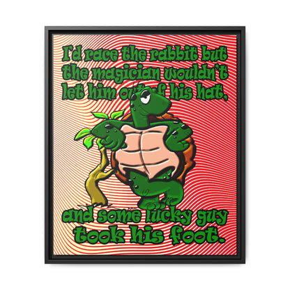 turtle race - framed canvas art (yellow-orange wave)