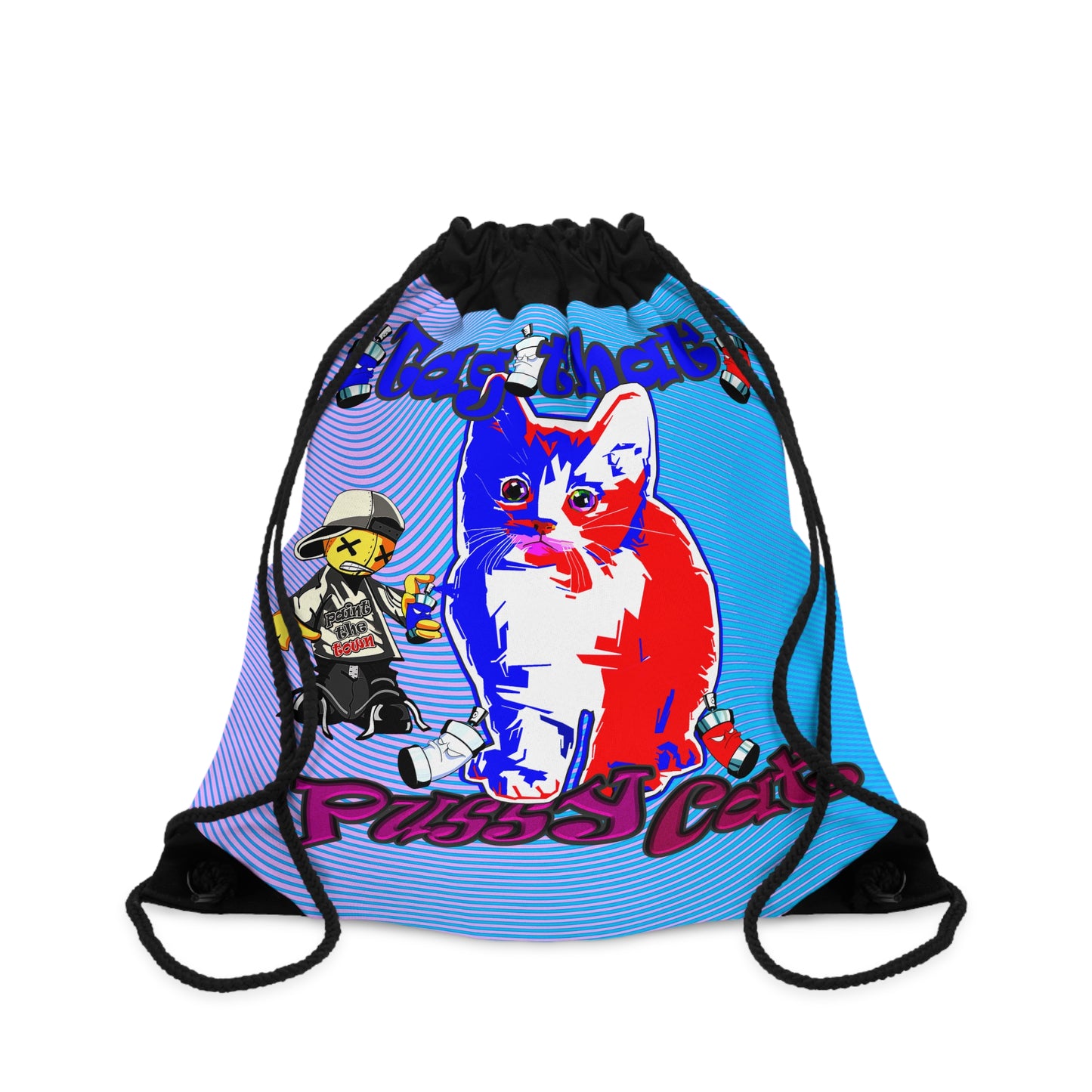 tag that - Drawstring Bag (light blue-purple wave)