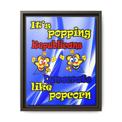 popping like popcorn - framed canvas art (blue-white wave)