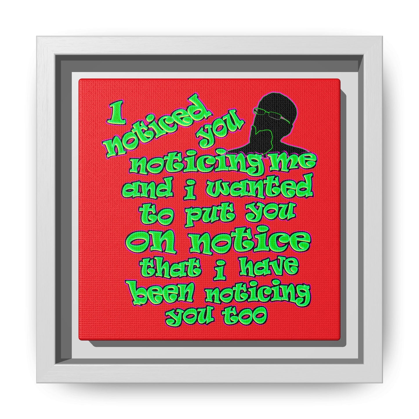 noticed you noticing - framed canvas art (red)