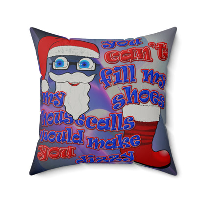 santa's shoes - Faux Suede Square Pillow - (grey-pink wave)