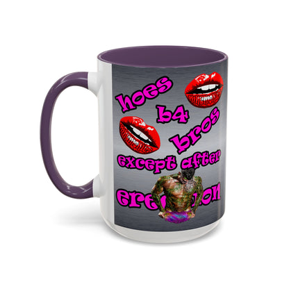 hoes b4 bros - Accent Mug (brushed nickel)