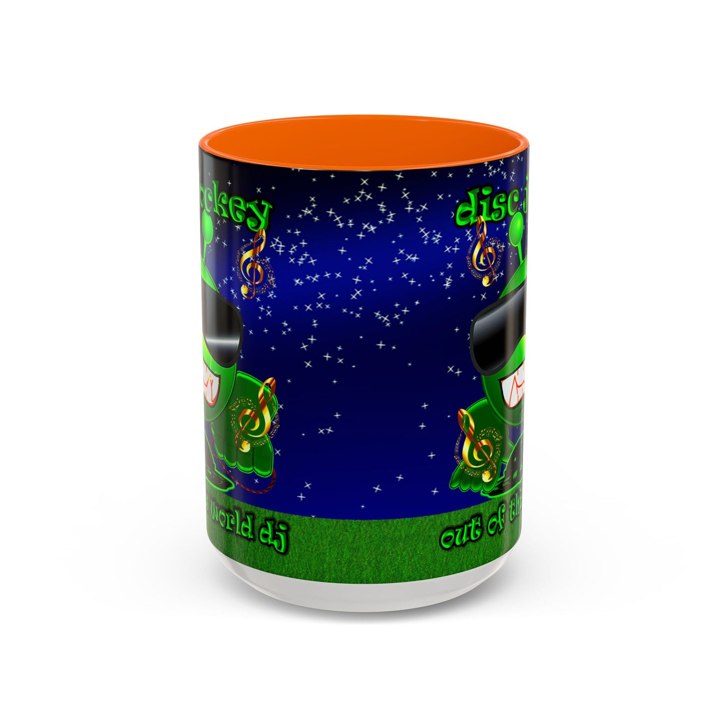 disc jockey - Accent Mug ('snoops' background)