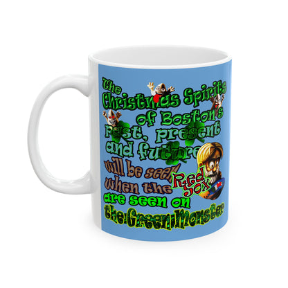 christmas spirits of boston - White Mug (light blue)