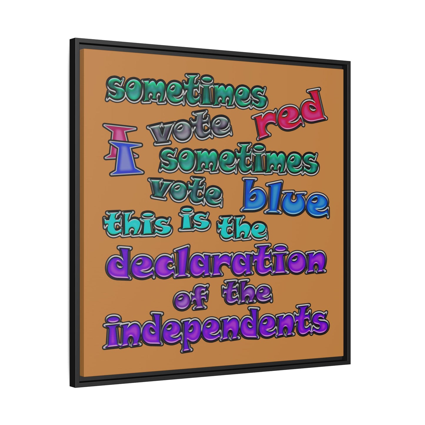 declaration of the independents - framed canvas art (light brown)