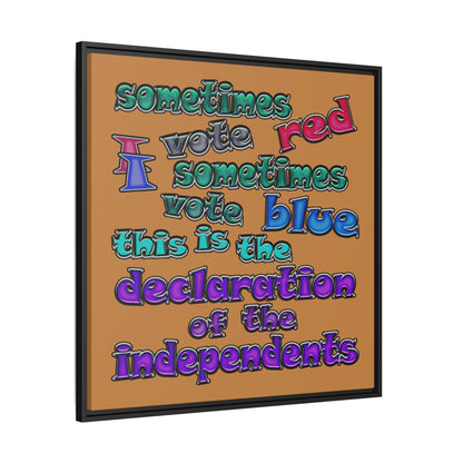 declaration of the independents - framed canvas art (light brown)
