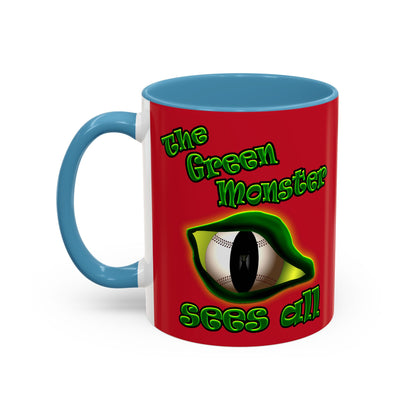 green monster - Accent Mug (dark red)