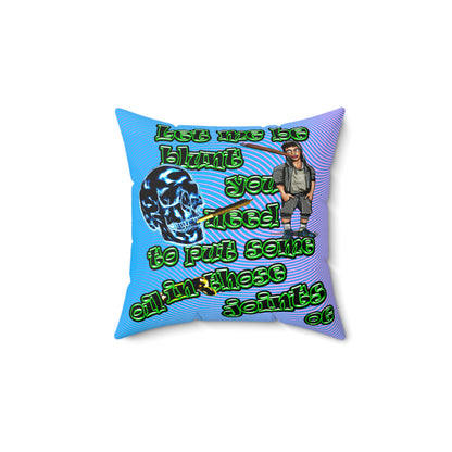 og - Spun Polyester Square Pillow - (light blue-purple wave)