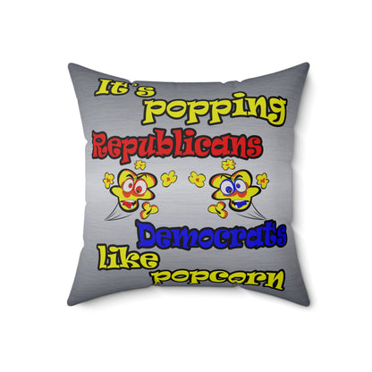 popping like popcorn - Spun Polyester Square Pillow - (brushed nickel)