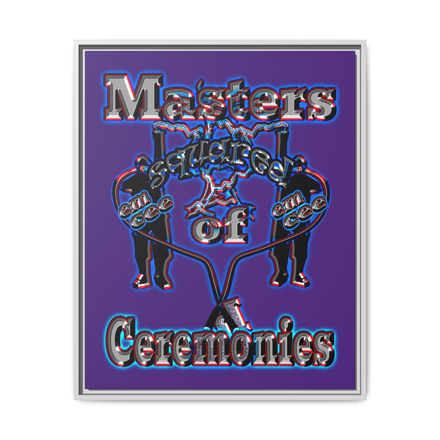 em cee squared - framed canvas art (purple)