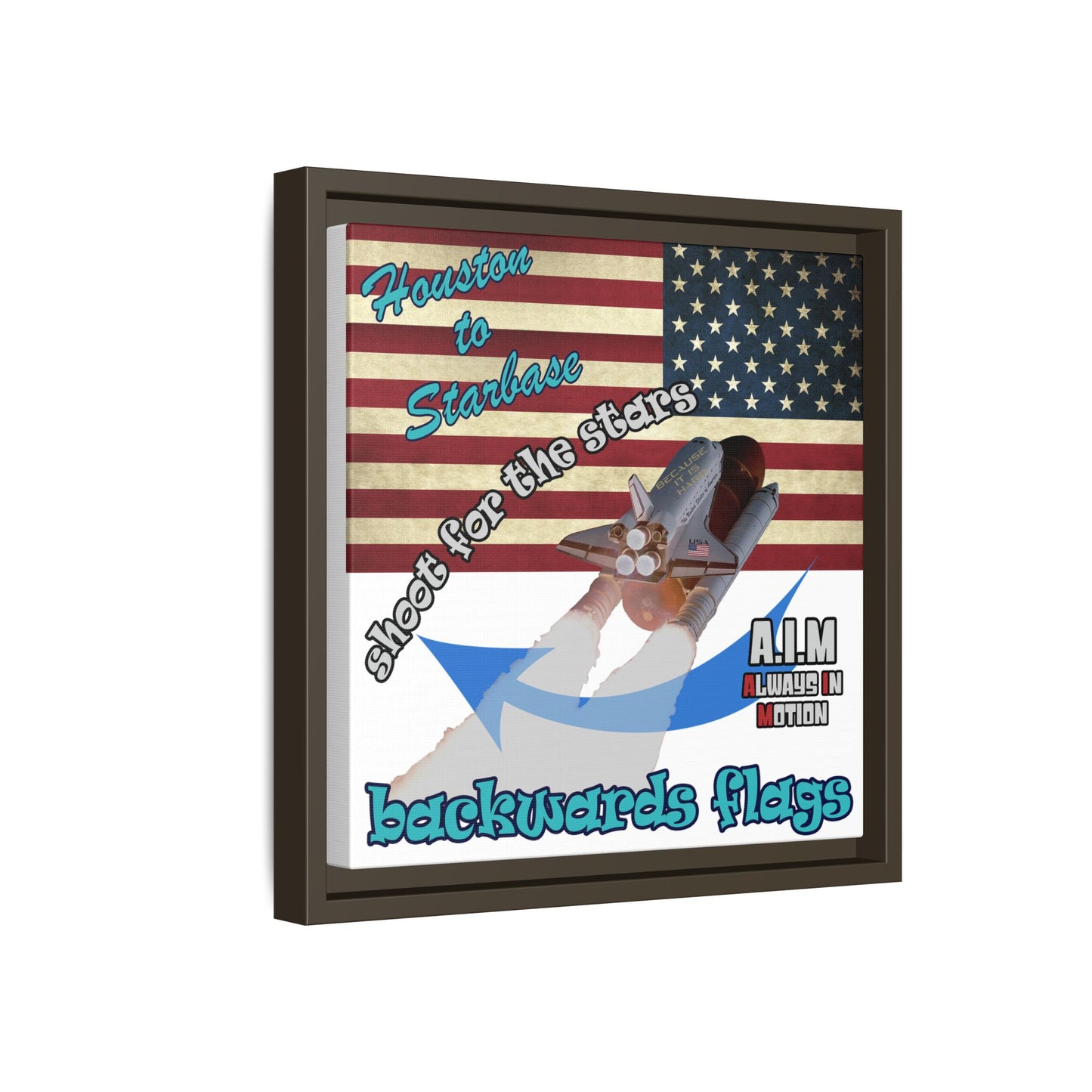 shoot for the stars - framed canvas art (white)