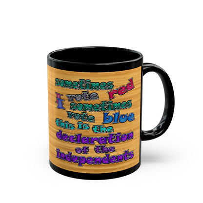 declaration of the independents - Black Mug (butterscotch wood finish)