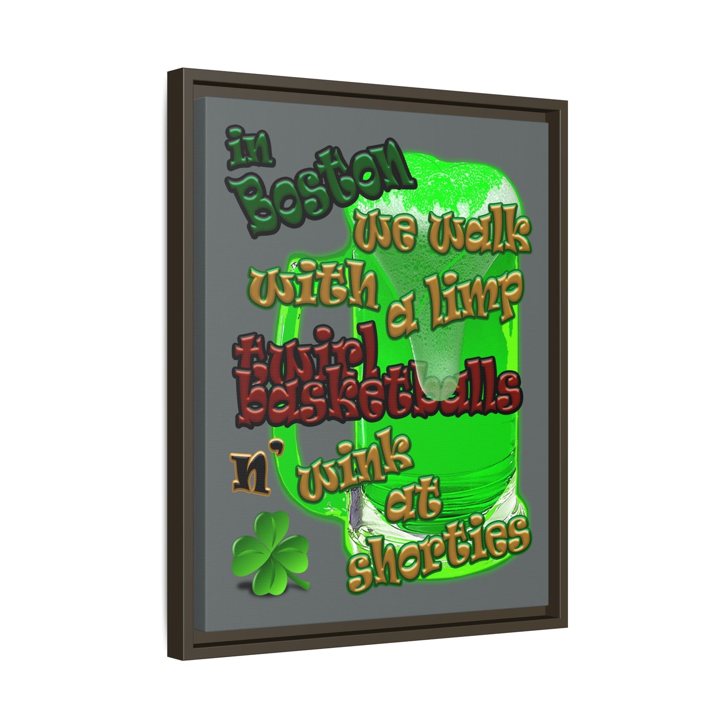 celtics logo - framed canvas art (dark grey)