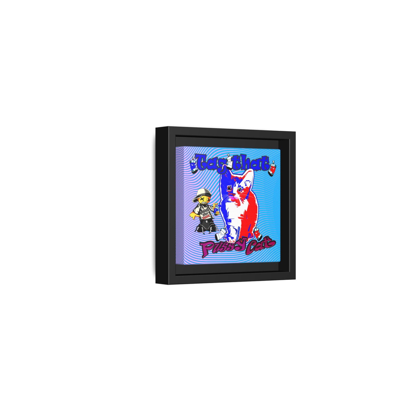 tag that - framed canvas art (light blue-purple wave)