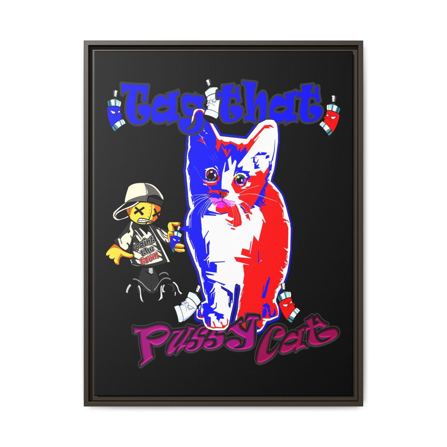 tag that - framed canvas art (black)