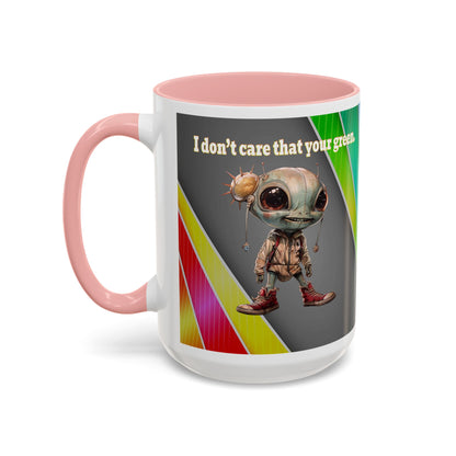 I don't care that your grey - Accent Mug (rainbow split)
