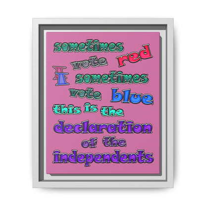 declaration of the independents - framed canvas art (light pink)