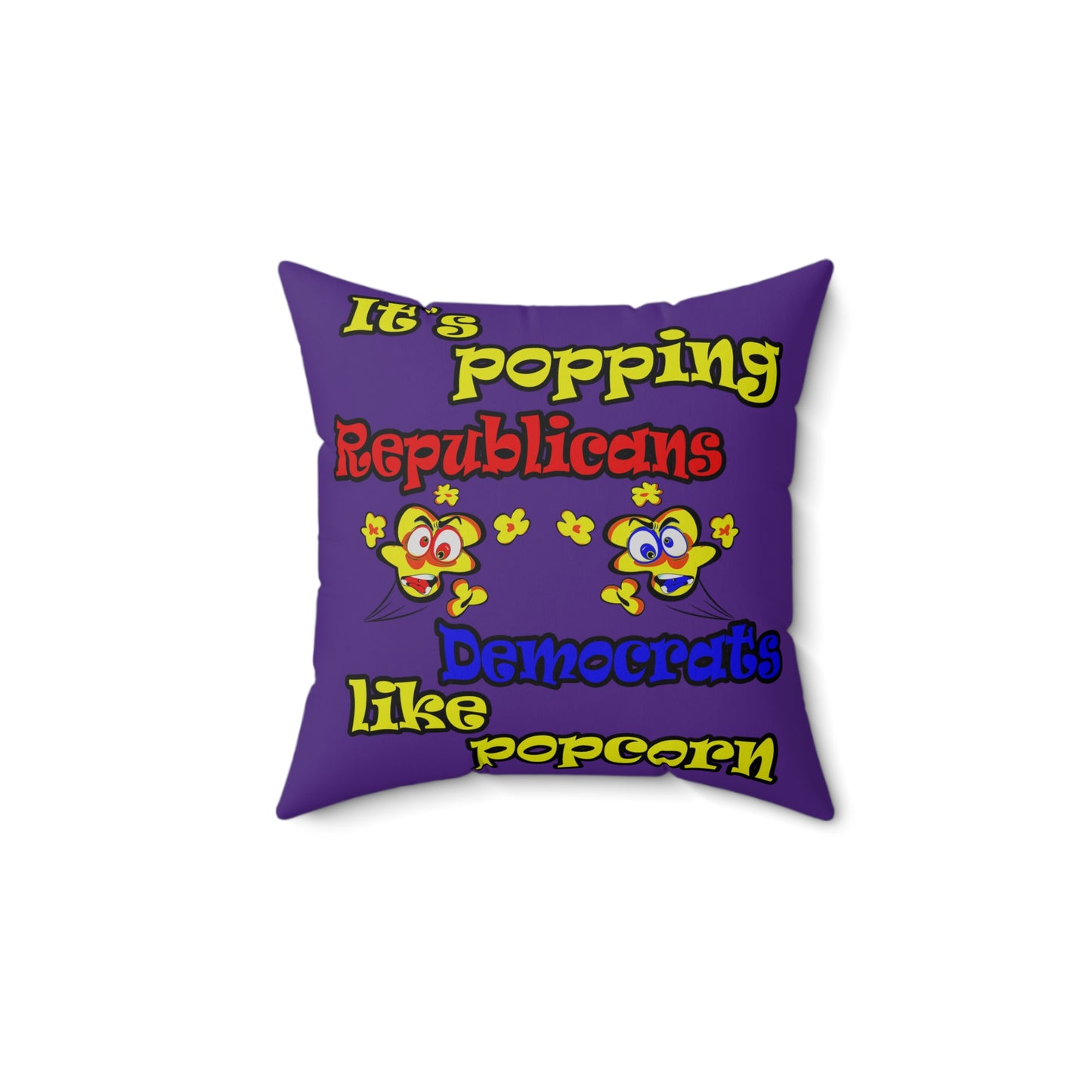 popping like popcorn - Spun Polyester Square Pillow - (purple)