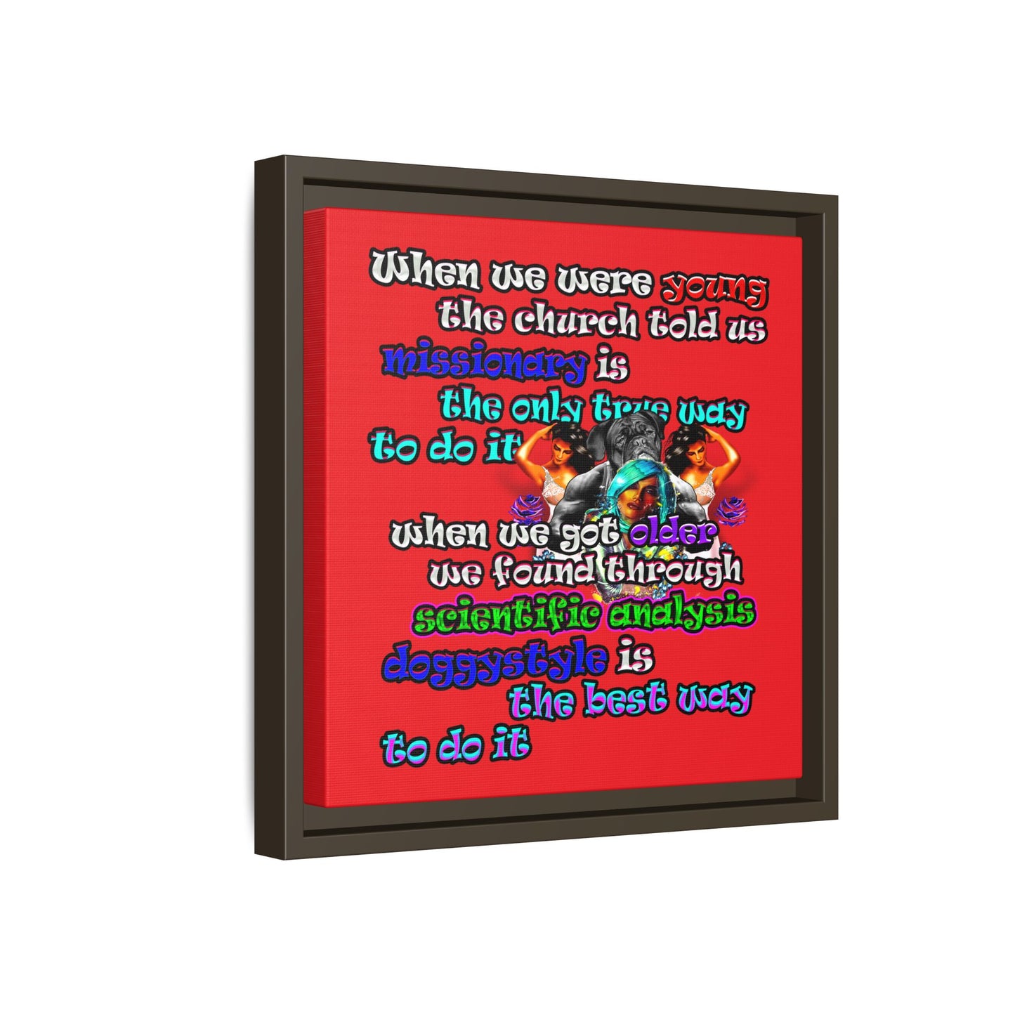 doggystyle - framed canvas art (red)