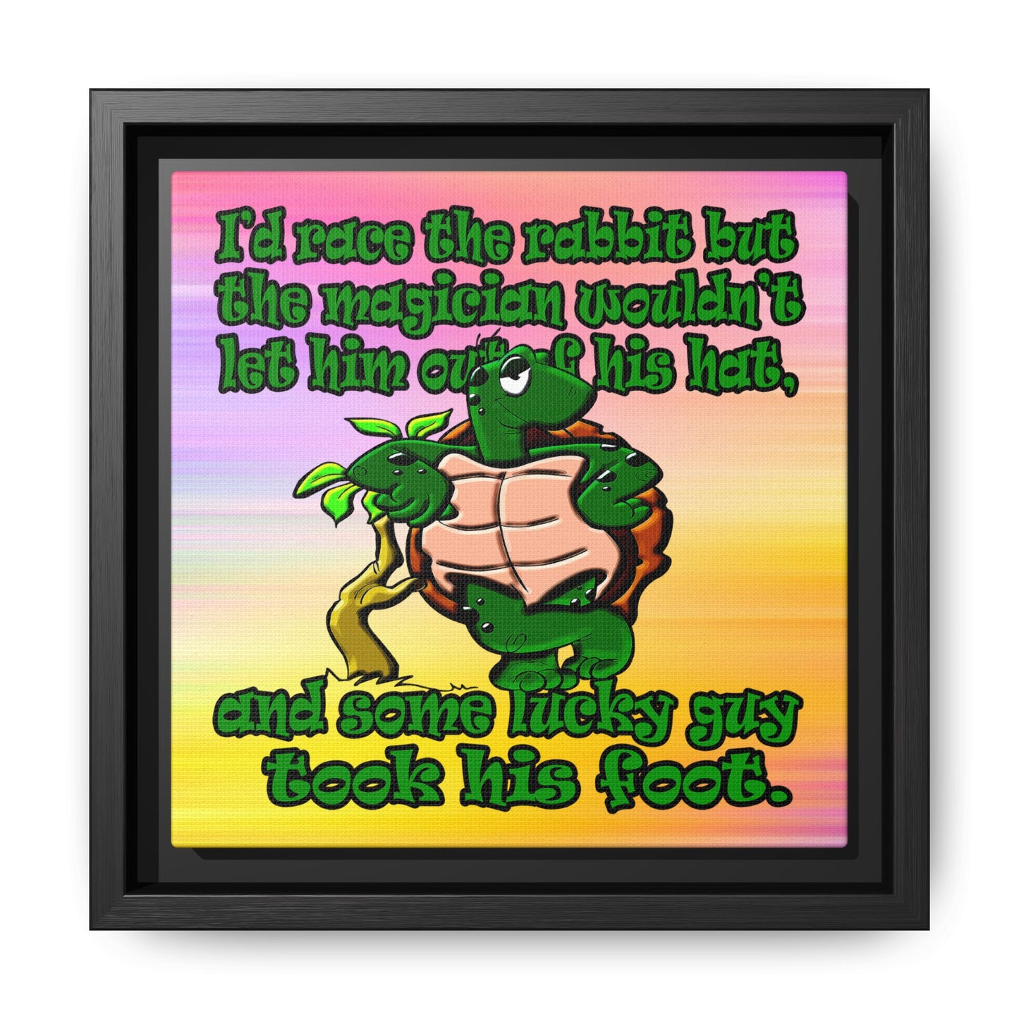turtle race - framed canvas art (color blur)