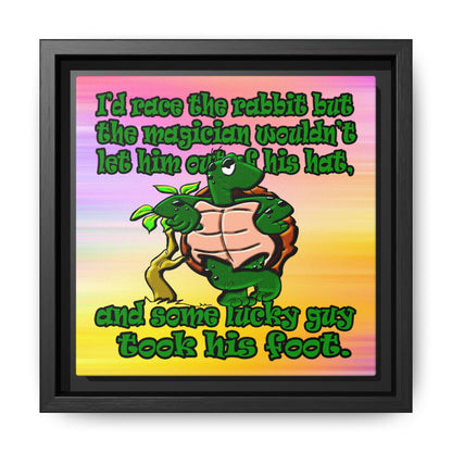 turtle race - framed canvas art (color blur)
