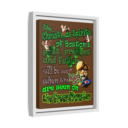 christmas spirits of boston - framed canvas art (brown)