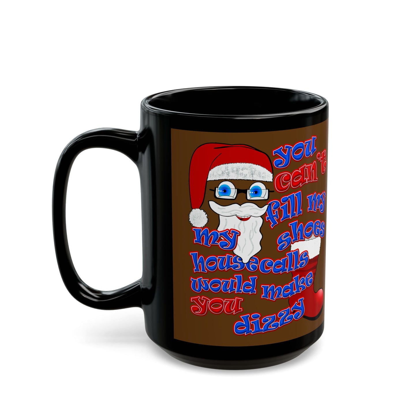 santa's shoes - Black Mug (brown)