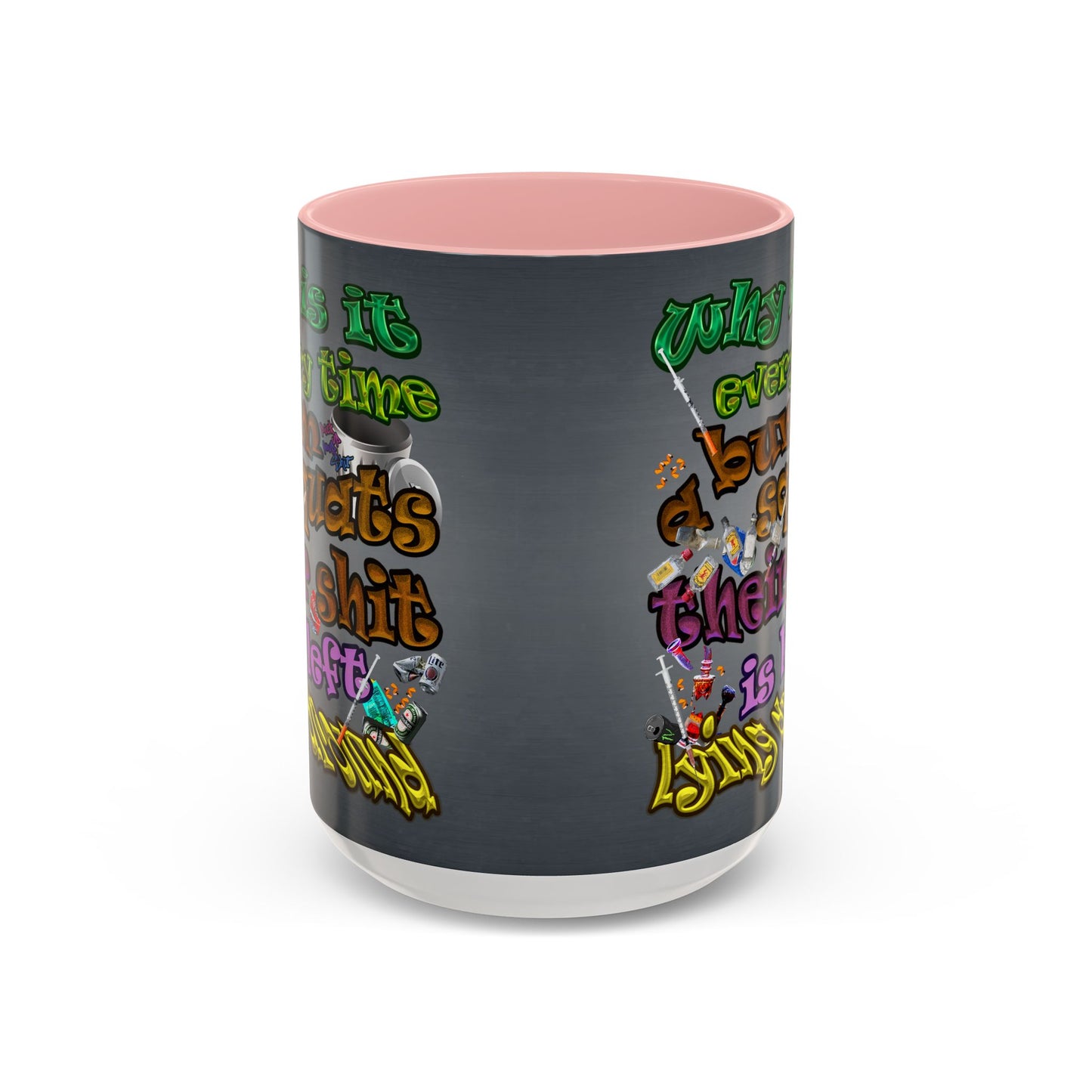 the bum's shit - Accent Mug (grey-light grey)