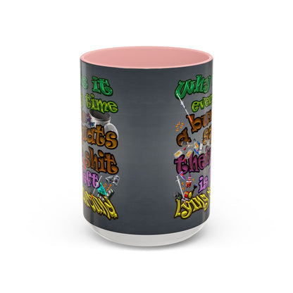 the bum's shit - Accent Mug (grey-light grey)