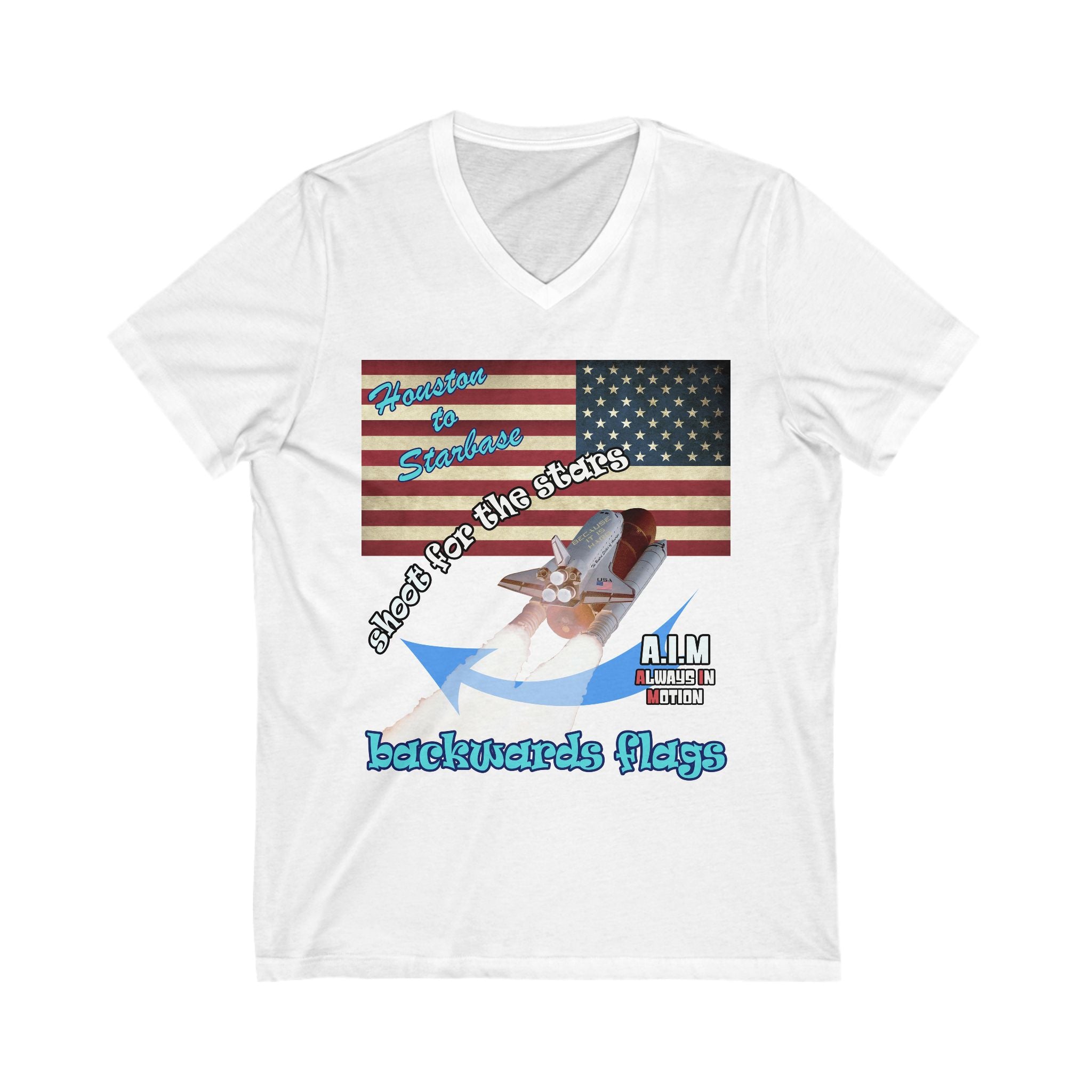 shoot for the stars - Unisex Jersey Short Sleeve V-Neck Tee