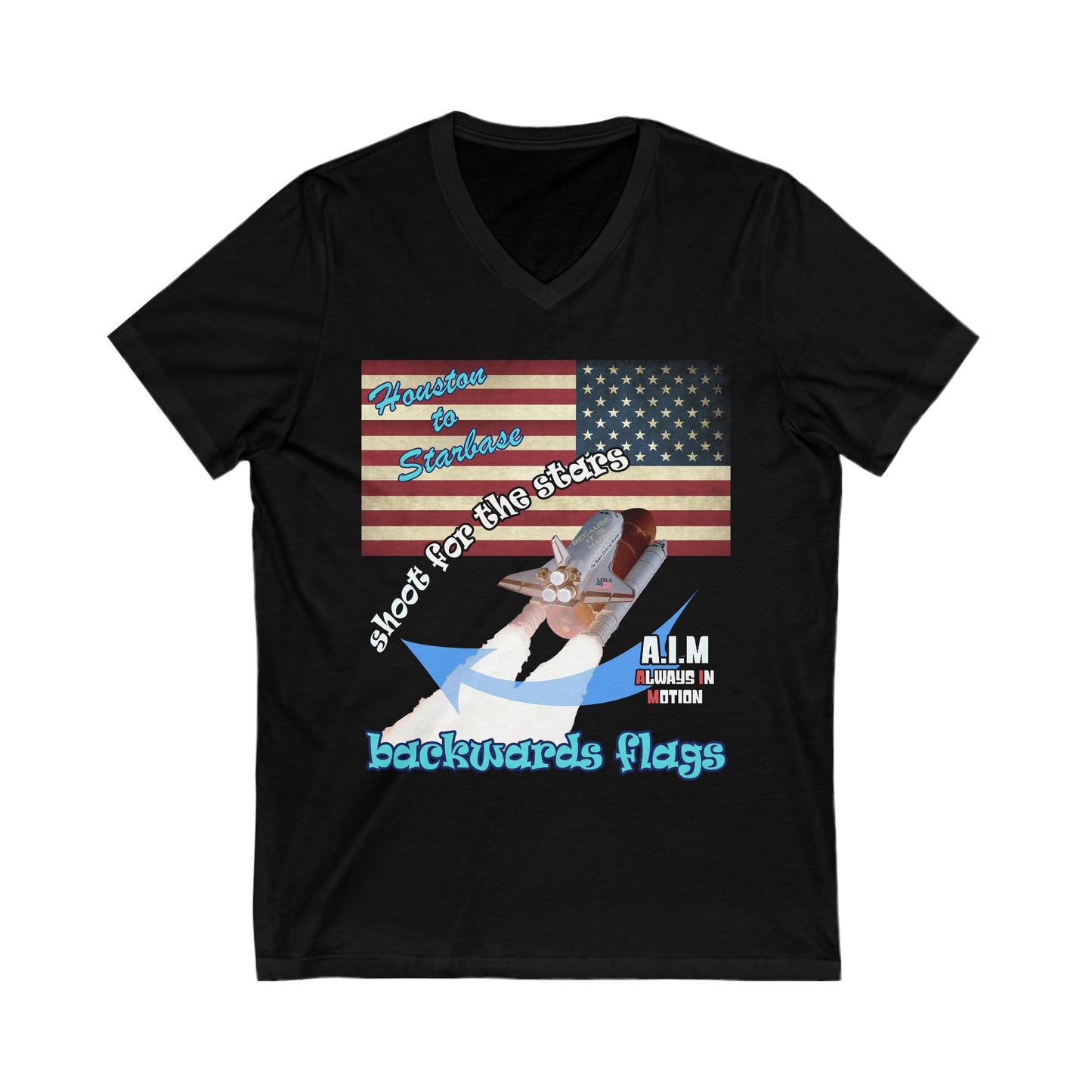 shoot for the stars - Unisex Jersey Short Sleeve V-Neck Tee