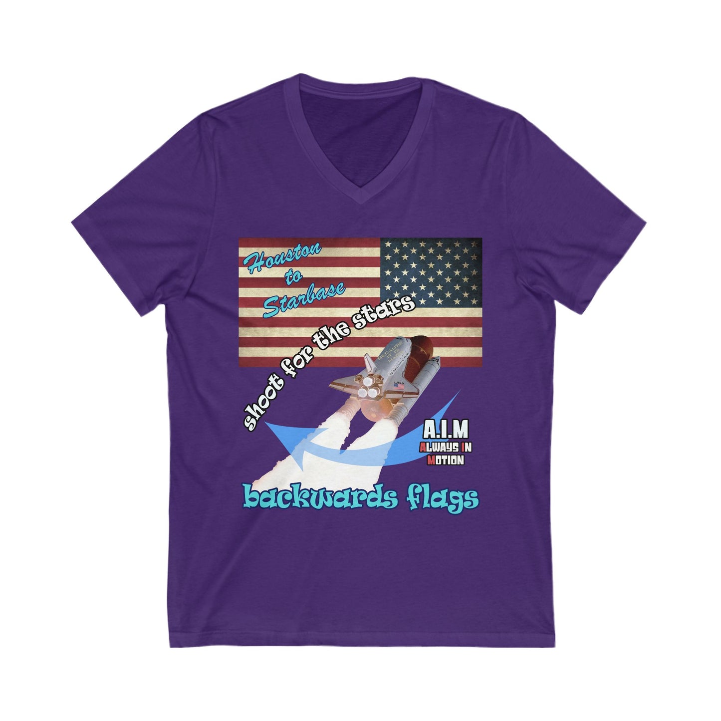 shoot for the stars - Unisex Jersey Short Sleeve V-Neck Tee