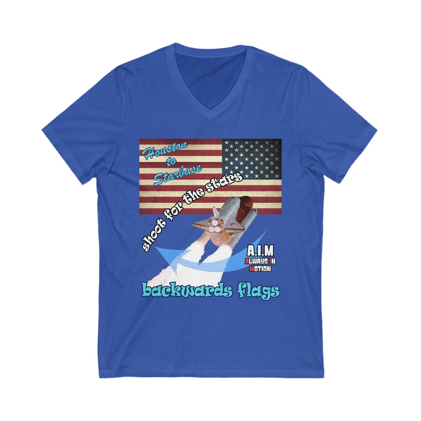 shoot for the stars - Unisex Jersey Short Sleeve V-Neck Tee