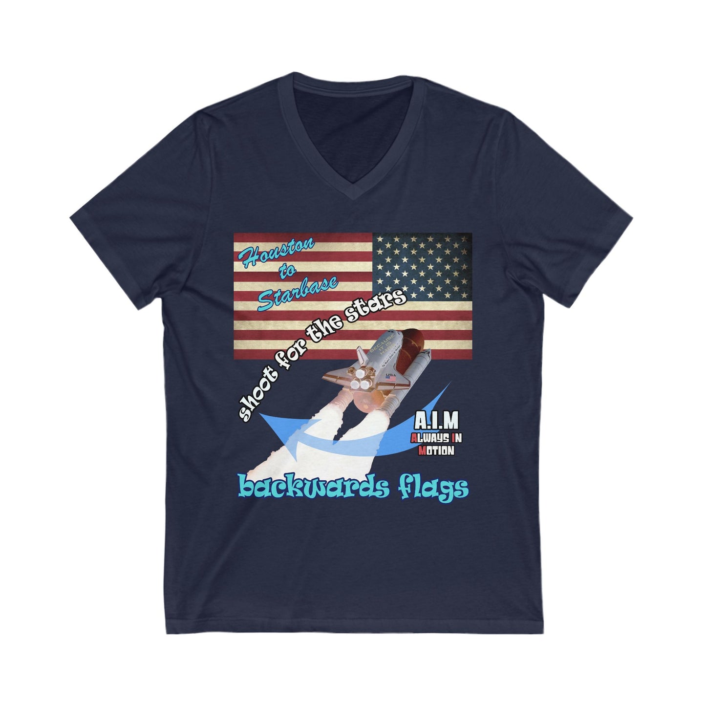 shoot for the stars - Unisex Jersey Short Sleeve V-Neck Tee