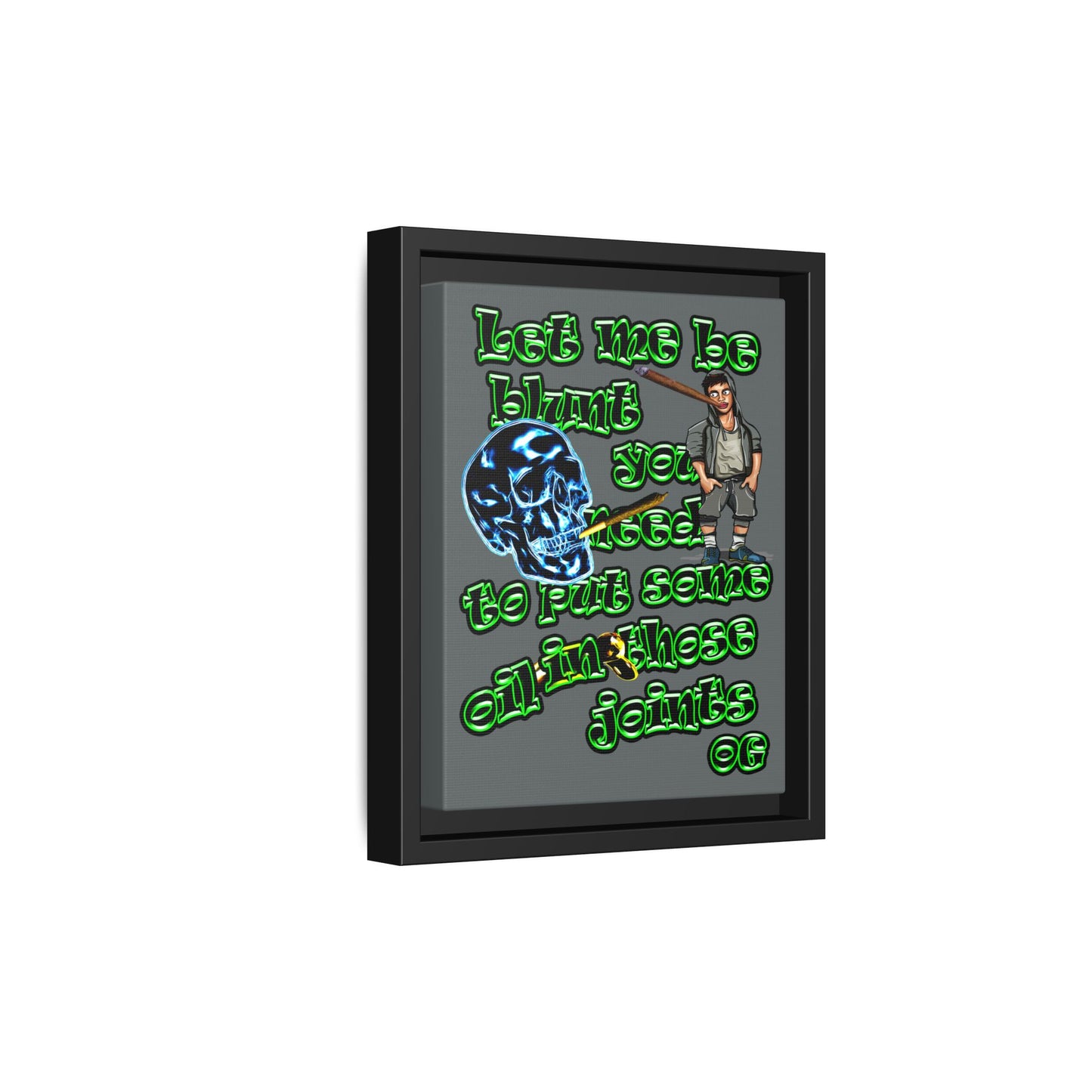 og - framed canvas art (dark grey)