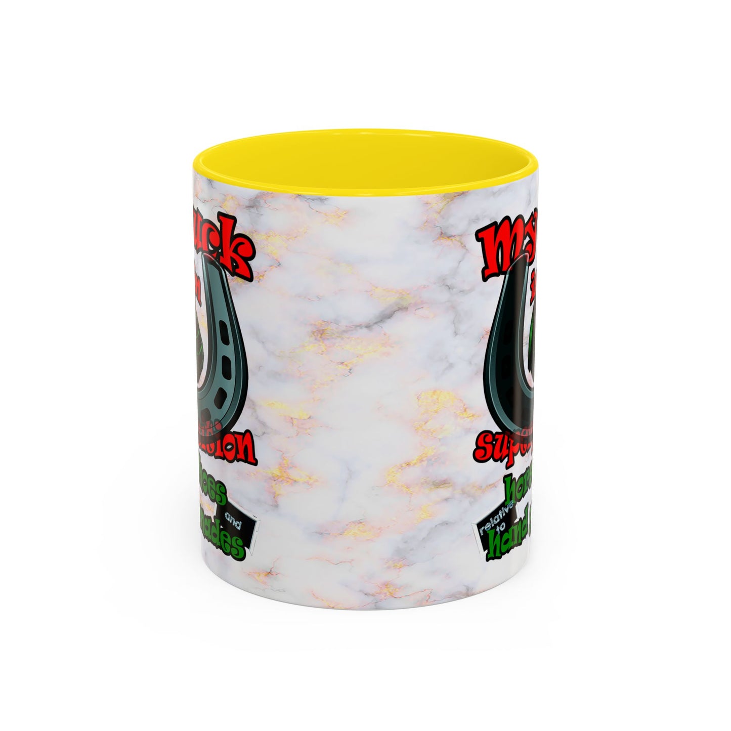 my luck - Accent Mug (white marble)
