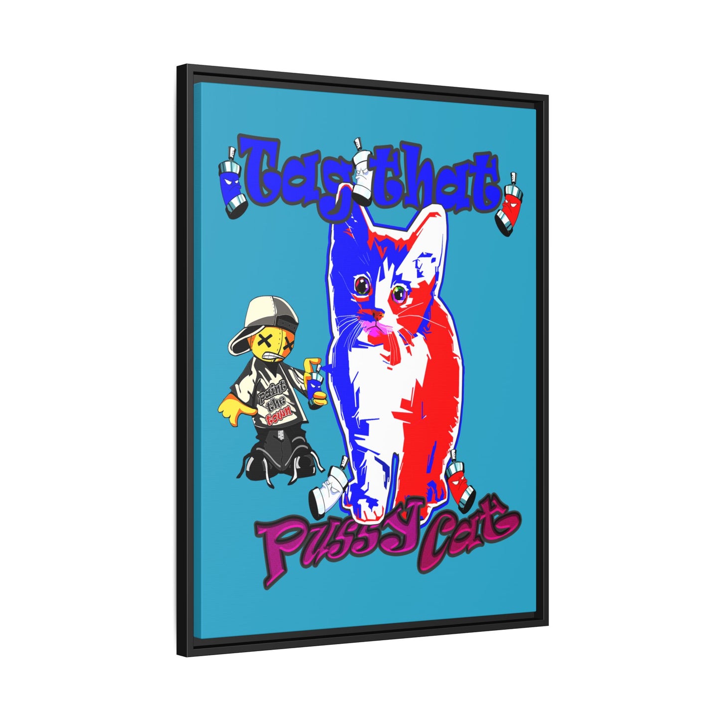 tag that - framed canvas art (turquoise)