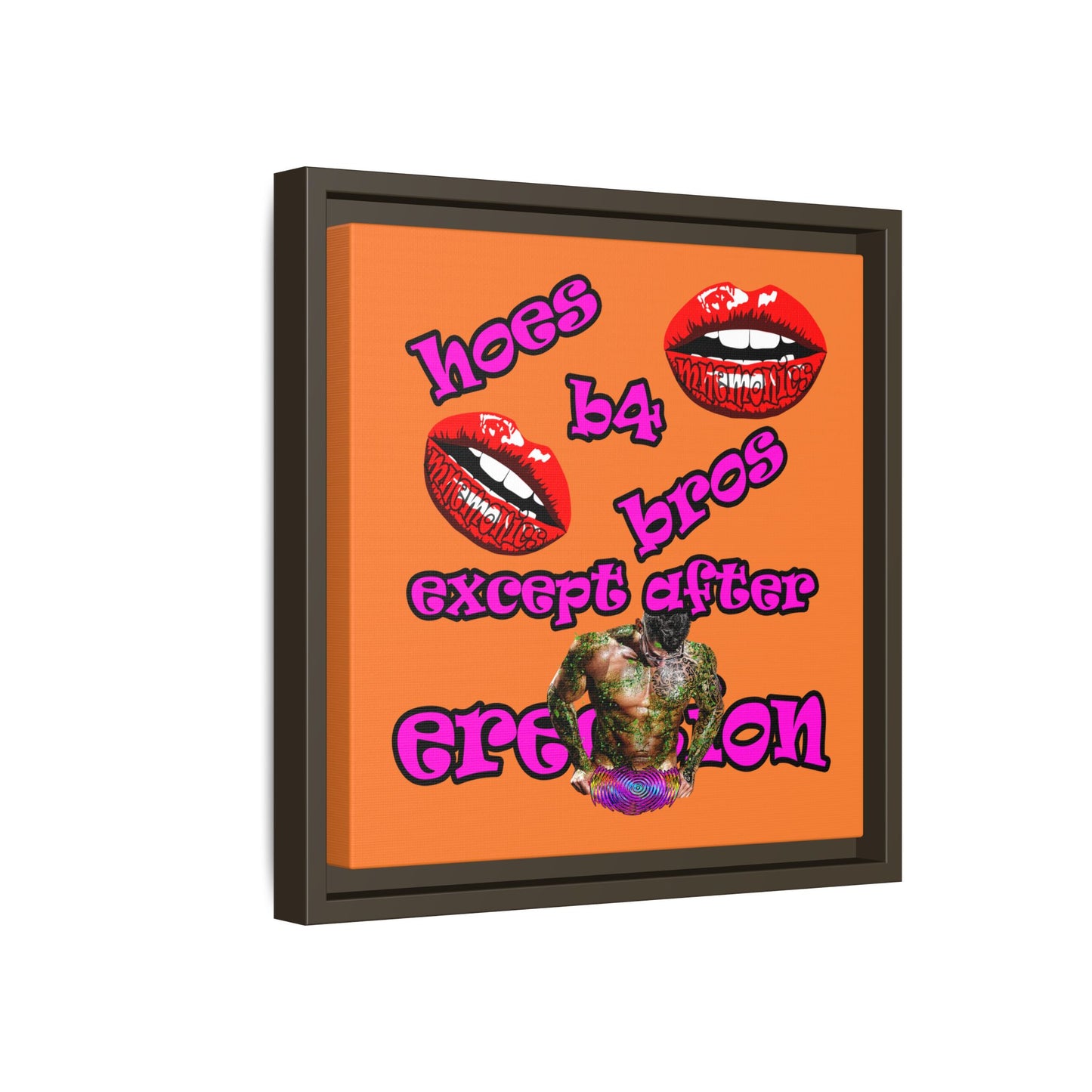 hoes b4 bros - framed canvas art (crusta)