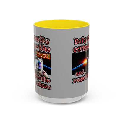defy conquer reach - Accent Mug (light grey)