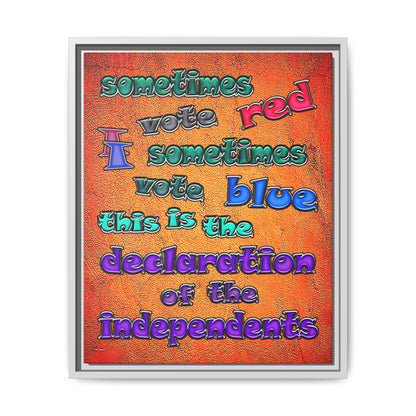 declaration of the independents - framed canvas art (burnt orange)