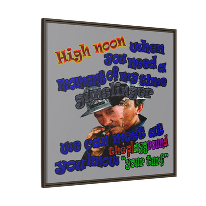 high noon - framed canvas art (grey)