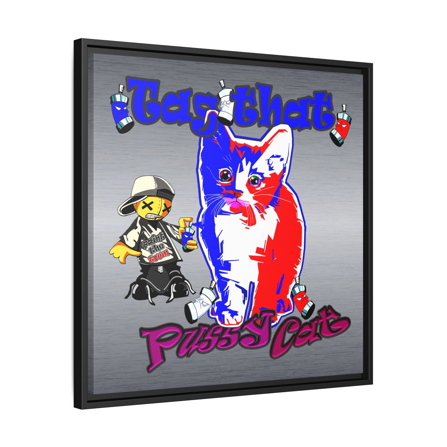 tag that - framed canvas art (brushed nickel)